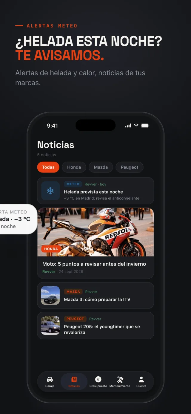 Alertas meteorológicas de Revver: helada y ola de calor, y noticias de tus marcas